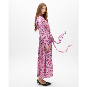 Vestito Camicia Midi con Stampa Animalier