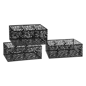 Set de 3 cagettes "Pop" métal ajouré noir