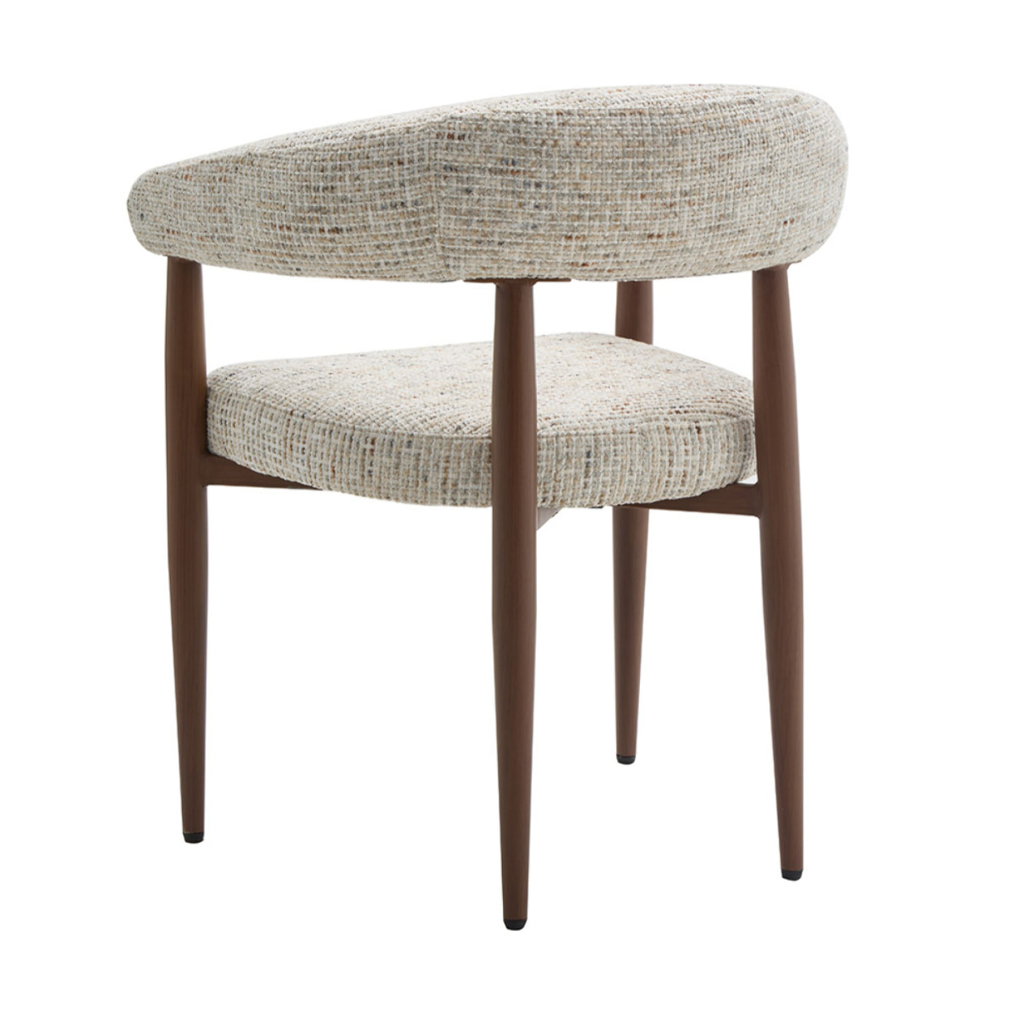 Nour - fauteuil - en tissu moucheté - pieds en métal effet bois - Beige