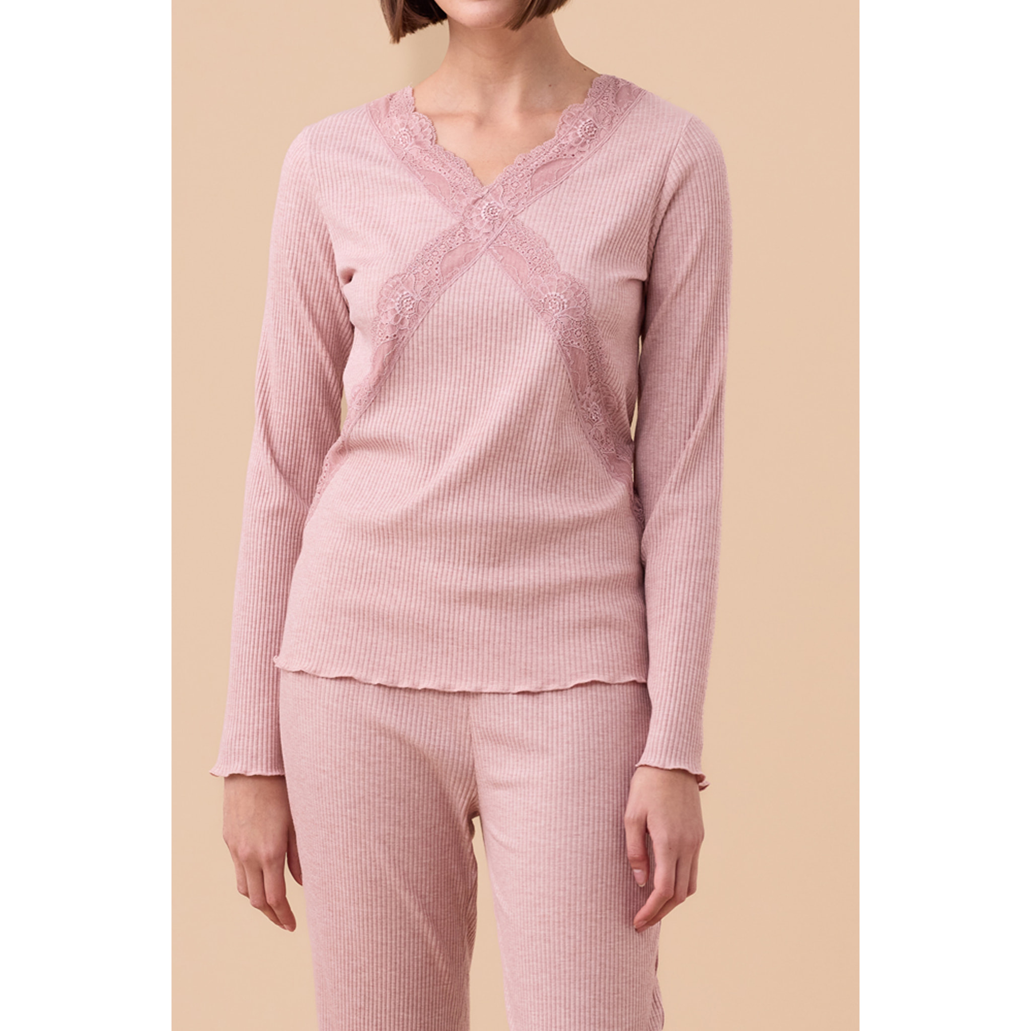 Pigiama donna in costina di viscosa articolo classic Noidinotte