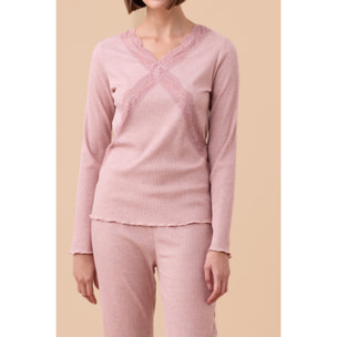 Pigiama donna in costina di viscosa articolo classic Noidinotte