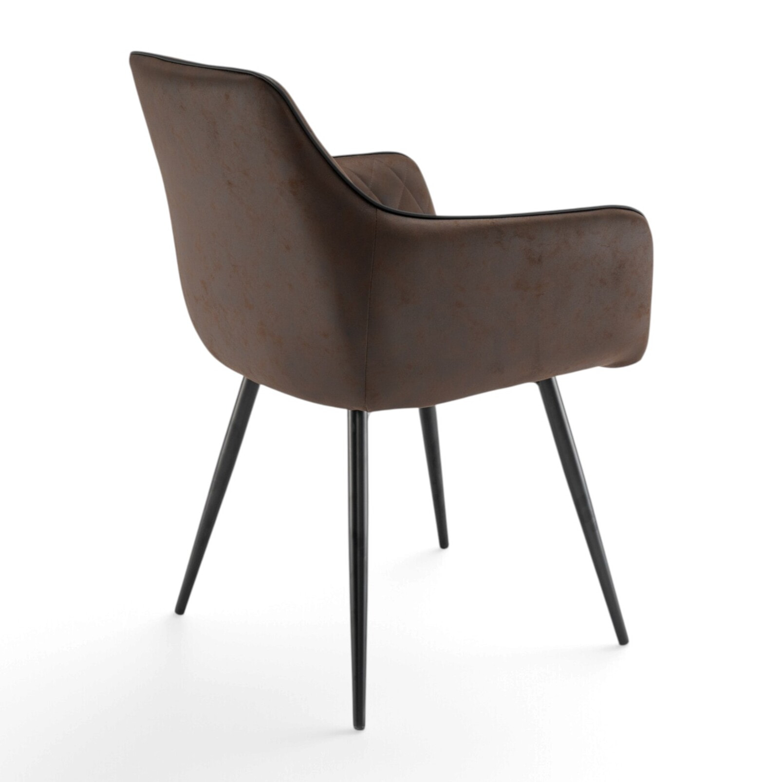 Set di 2 poltroncine LEON in similpelle marrone e gambe nere