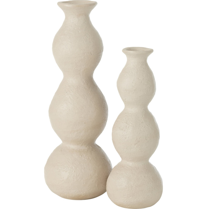 J-Line - Vase Olina - céramique - crème - large