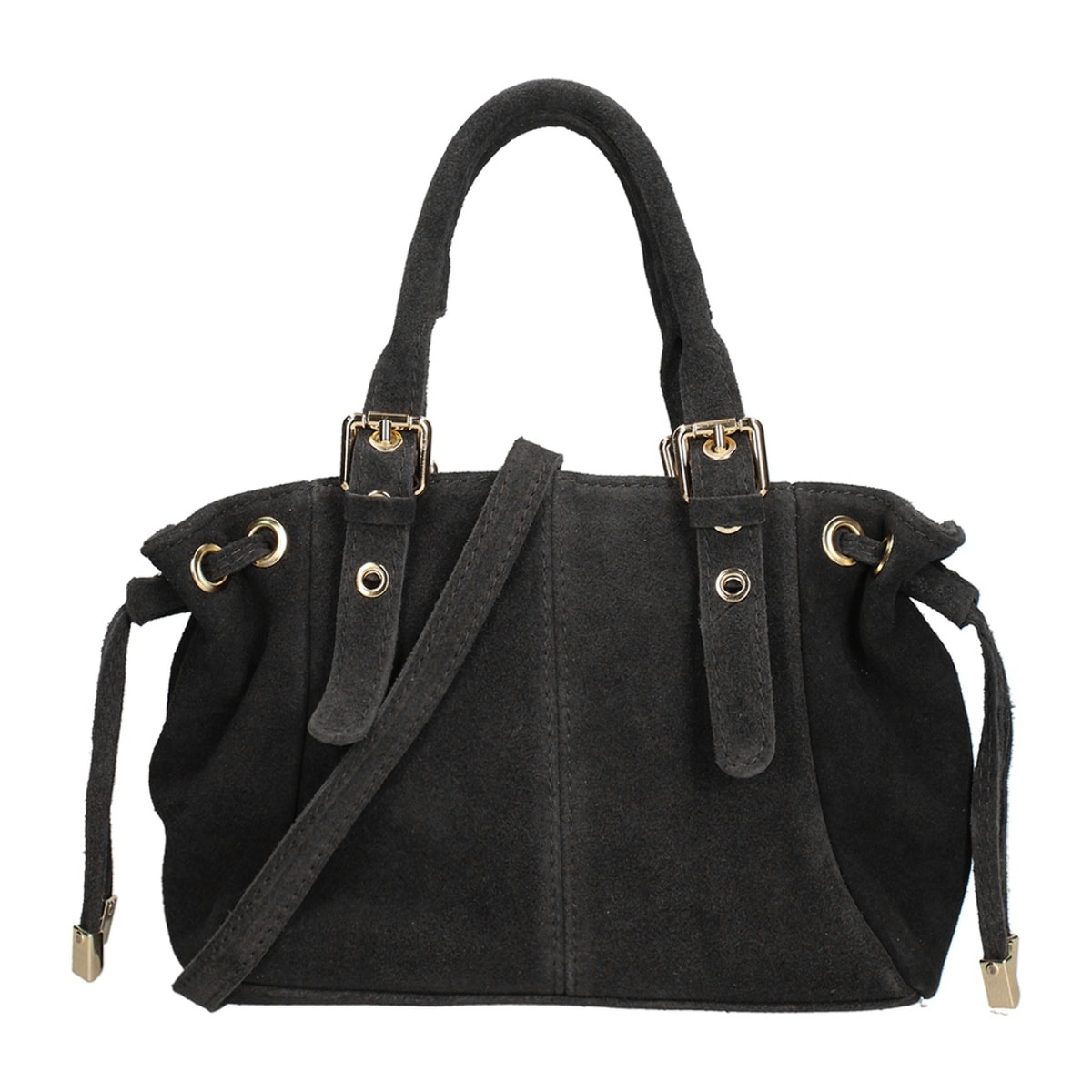 Borsa a mano da donna Made in Italy - Modello Elara Nova - Pelle scamosciata - 14.0 x 8.0 x 25.0 cm