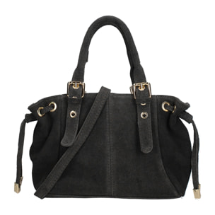 Borsa a mano da donna Made in Italy - Modello Elara Nova - Pelle scamosciata - 14.0 x 8.0 x 25.0 cm