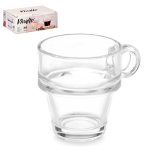 PACK 6 TAZAS CAFE APILABLE 90ML