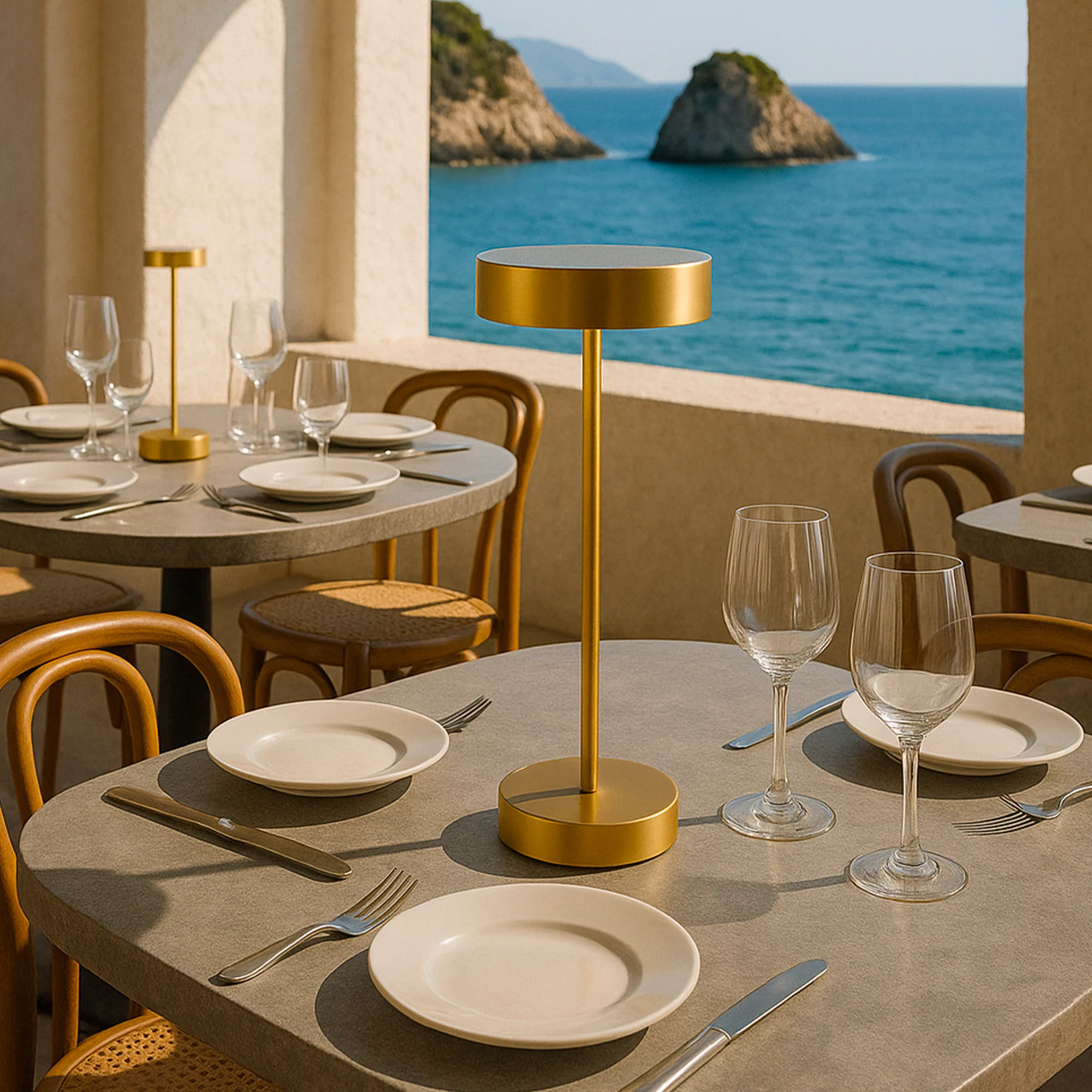 Lampe de table sans fil SANDY Or H33 cm