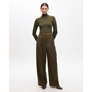 Pantaloni Palazzo da Completo con Pieghe