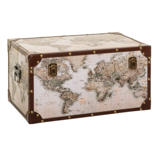 Set de 4 malles "Anzo" map monde bois
