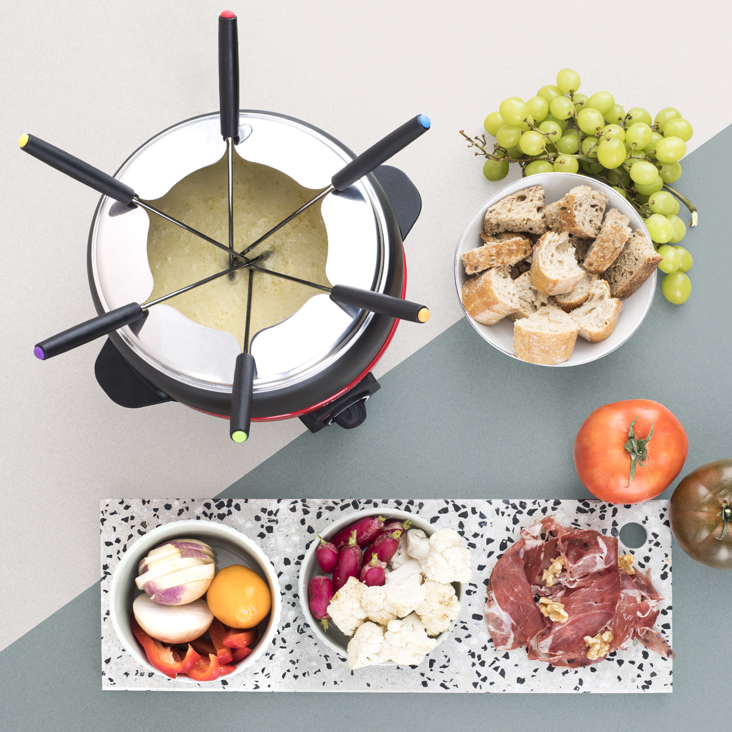 Fondue 6 Personas, 800 W, 2 Litros.