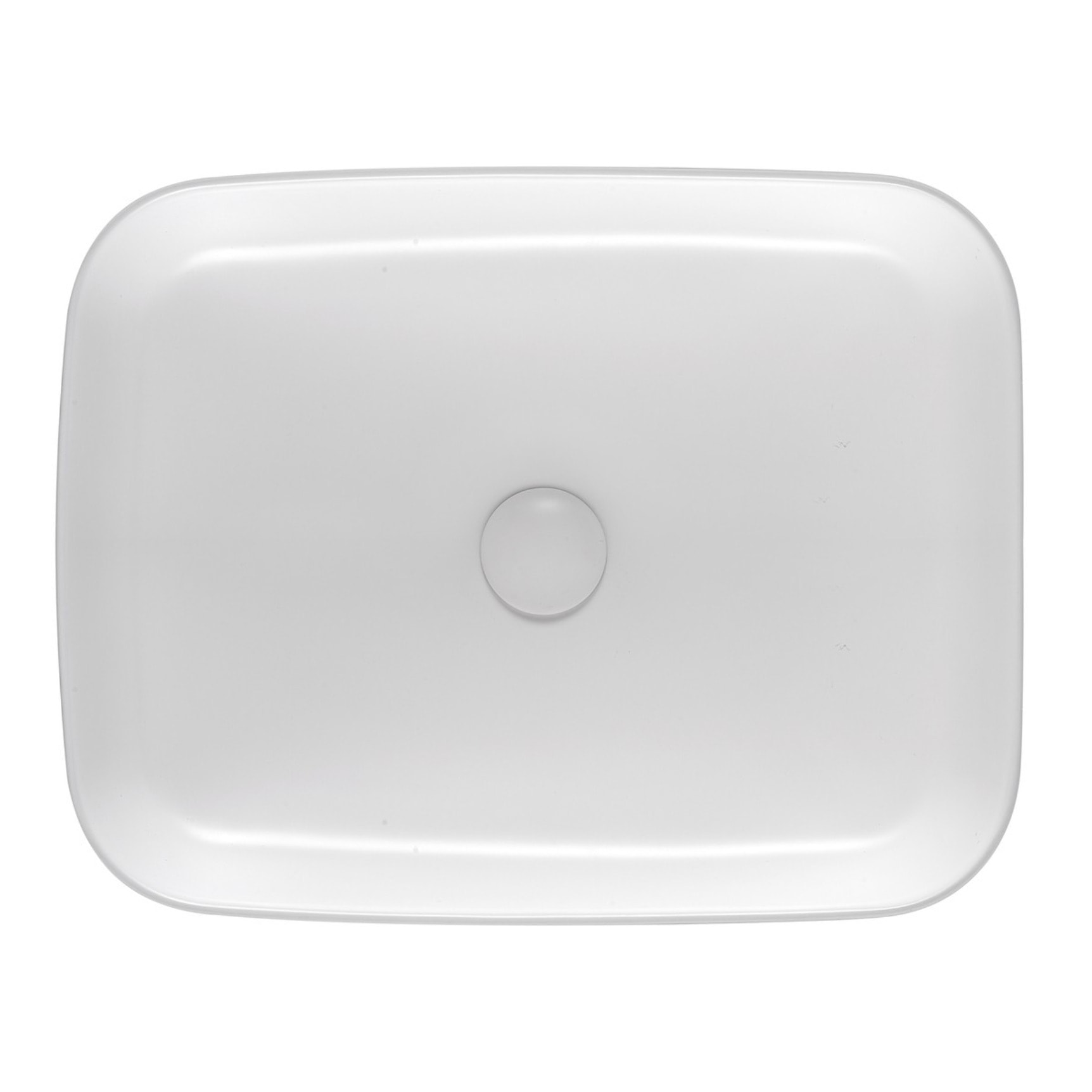 Set vasque à poser rectangulaire 50x39x13cm sans trop-plein + bonde à écoulement libre Infinitio blanc
