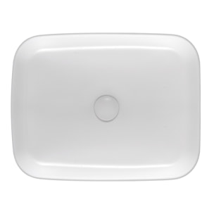 Set vasque à poser rectangulaire 50x39x13cm sans trop-plein + bonde à écoulement libre Infinitio blanc