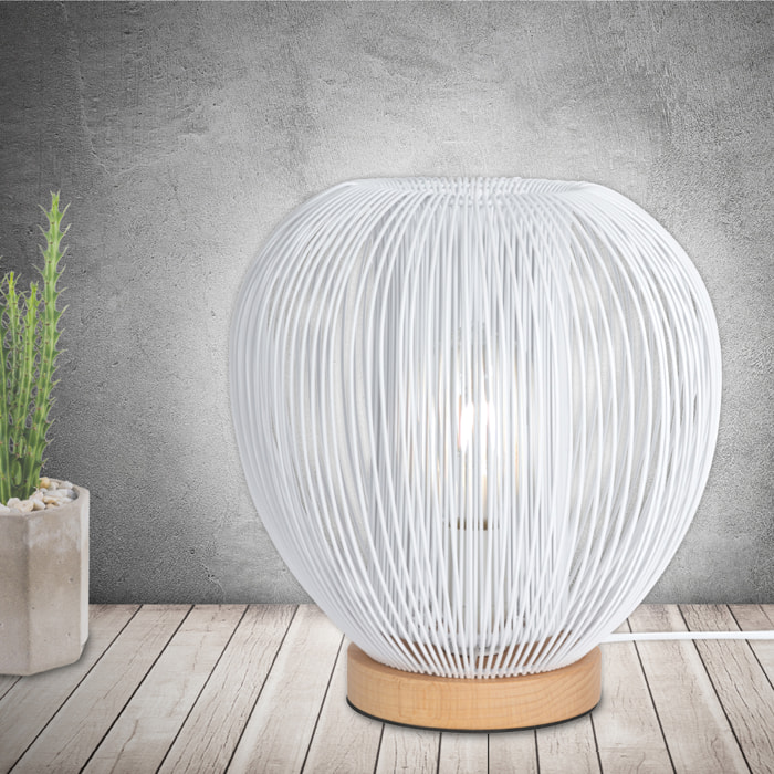 Lampe A Poser Boule Filaire Blanc