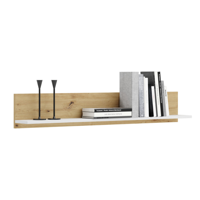 Mensola da parete SHELF in rovere artisan e bianco 100 cm