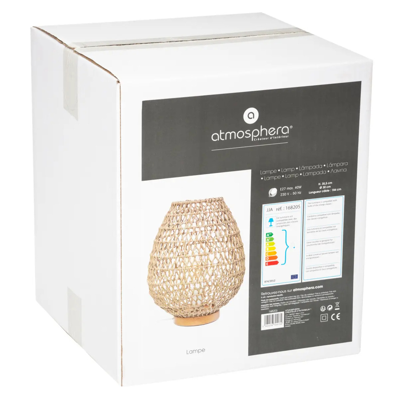 Lampe "Etel" beige H36cm