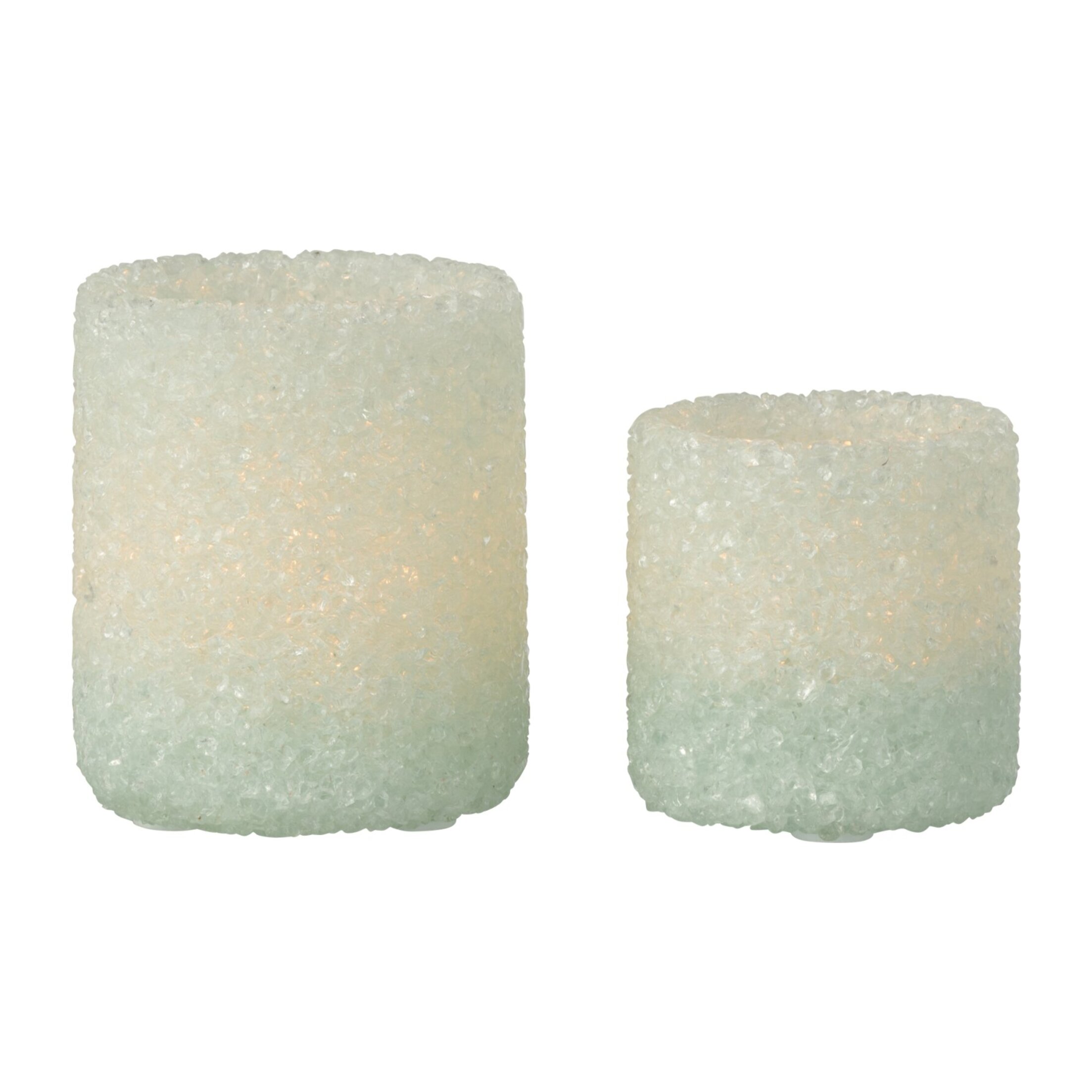 J-Line photophore Pierre - verre - blanc - set de 2