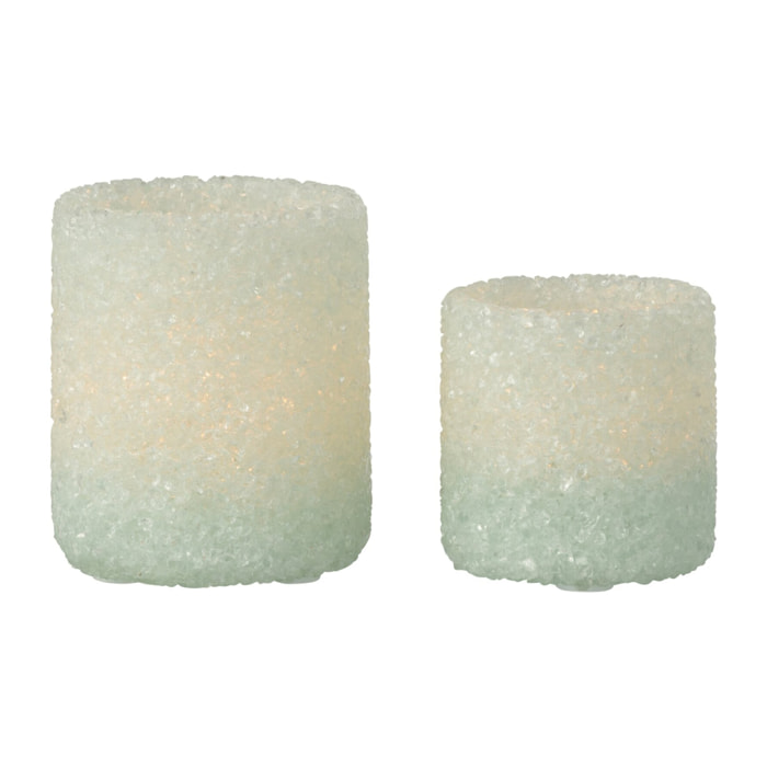 J-Line photophore Pierre - verre - blanc - set de 2