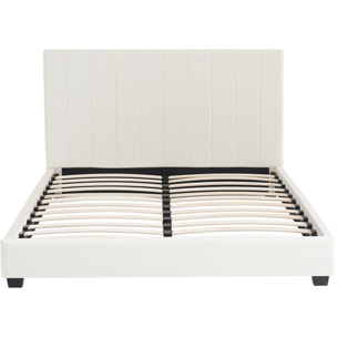 Lit avec tête de lit en velours - WILLIAM