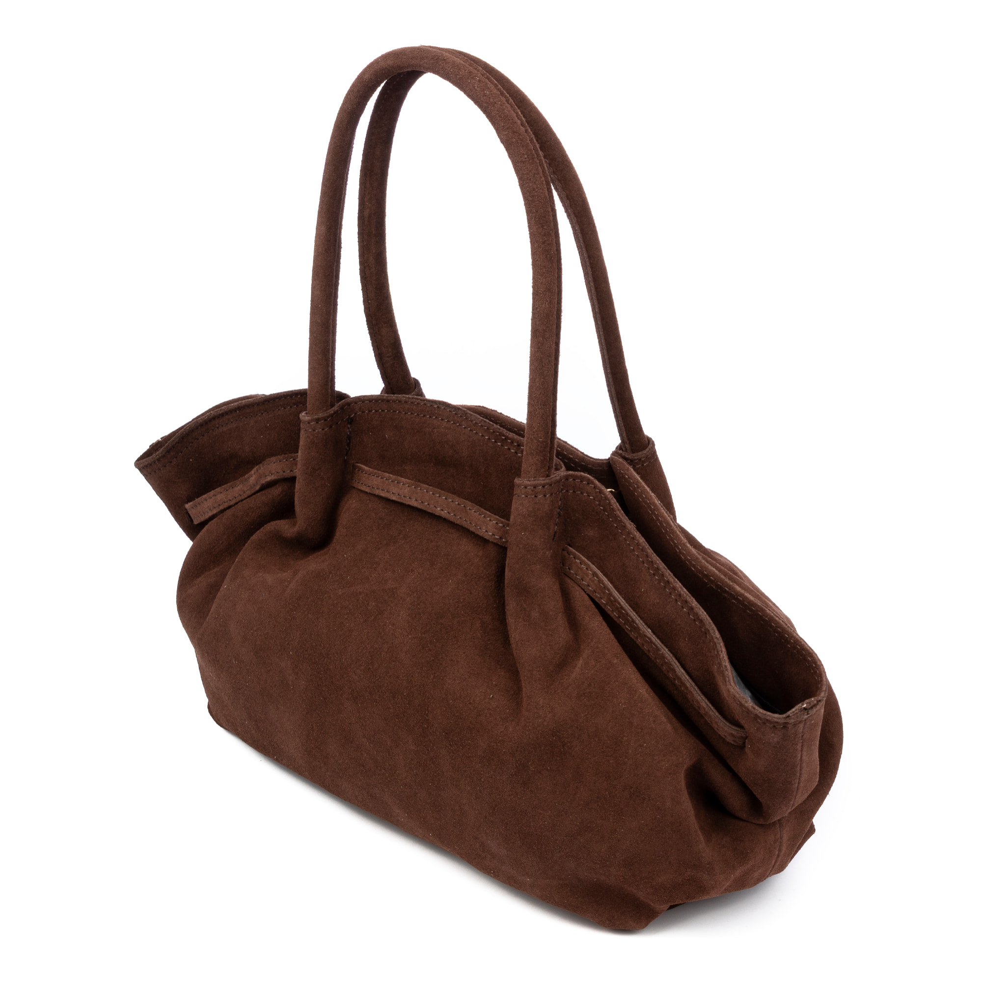 Baradili borsa a spalla donna. Pelle scamosciata autentica.