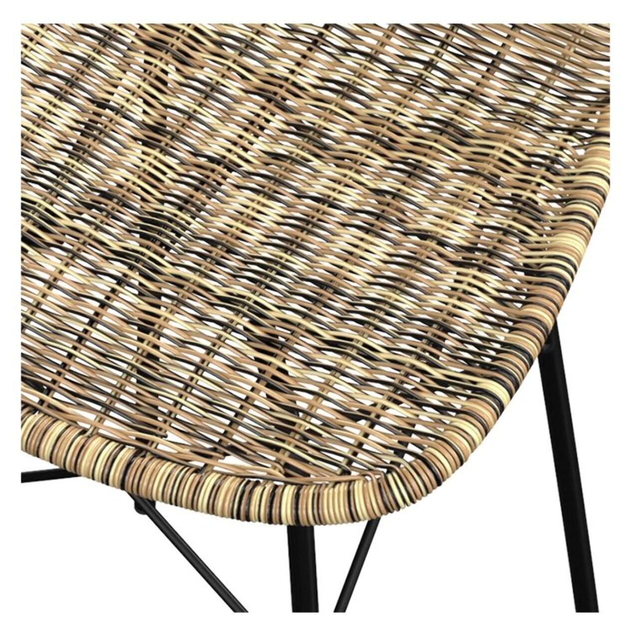 Lot de 2 chaises de bar 76 cm en résine tressée beige - Tiptur