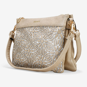 Bolso bandolera tostado con cremallera