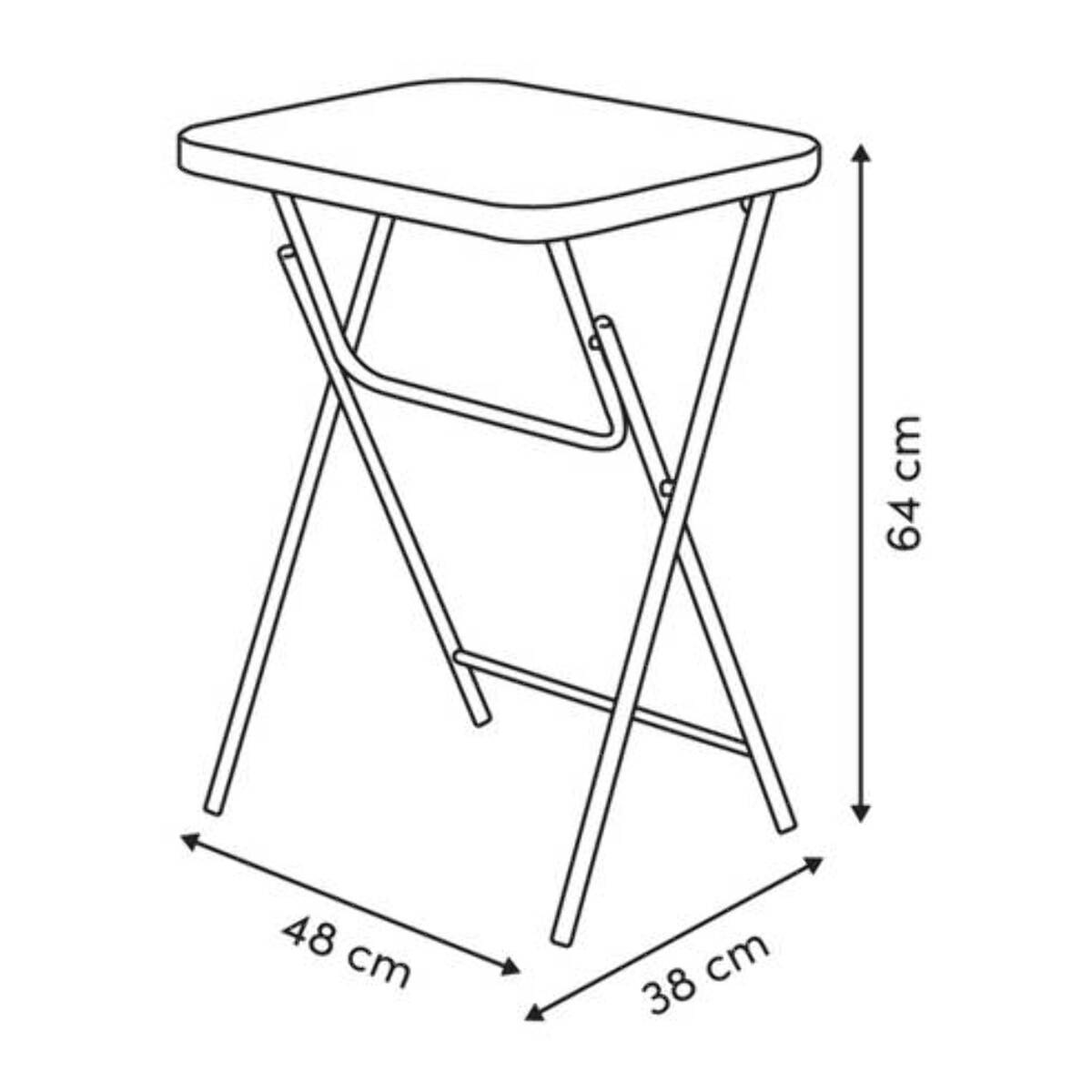 Table pliante 4 places Flexy Plus 48x38cm noir