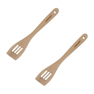 Set de 2 ustensiles de cuisine spatule en bois Fackelmann Nature