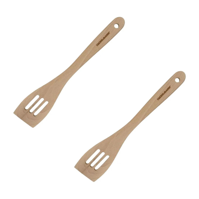 Set de 2 ustensiles de cuisine spatule en bois Fackelmann Nature
