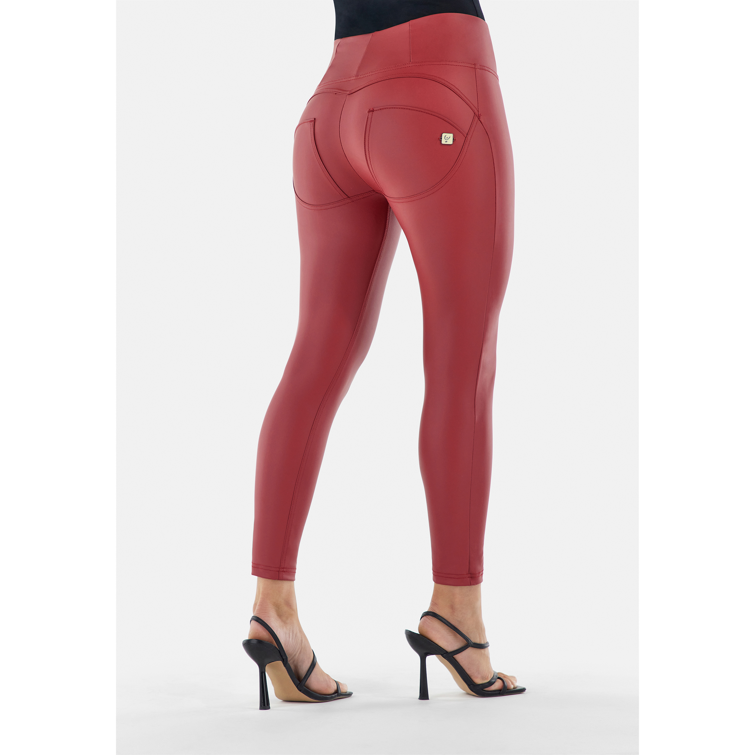 Pantaloni push up WR.UP® 7/8 superskinny vita alta similpelle