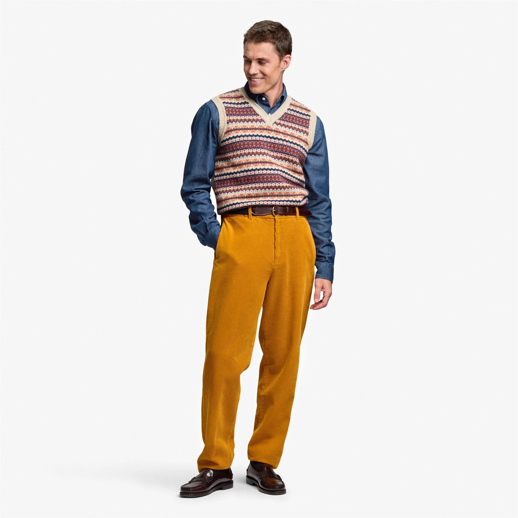 Sebago - Pantaloni Uomo Giallo - Rendon Corduroy