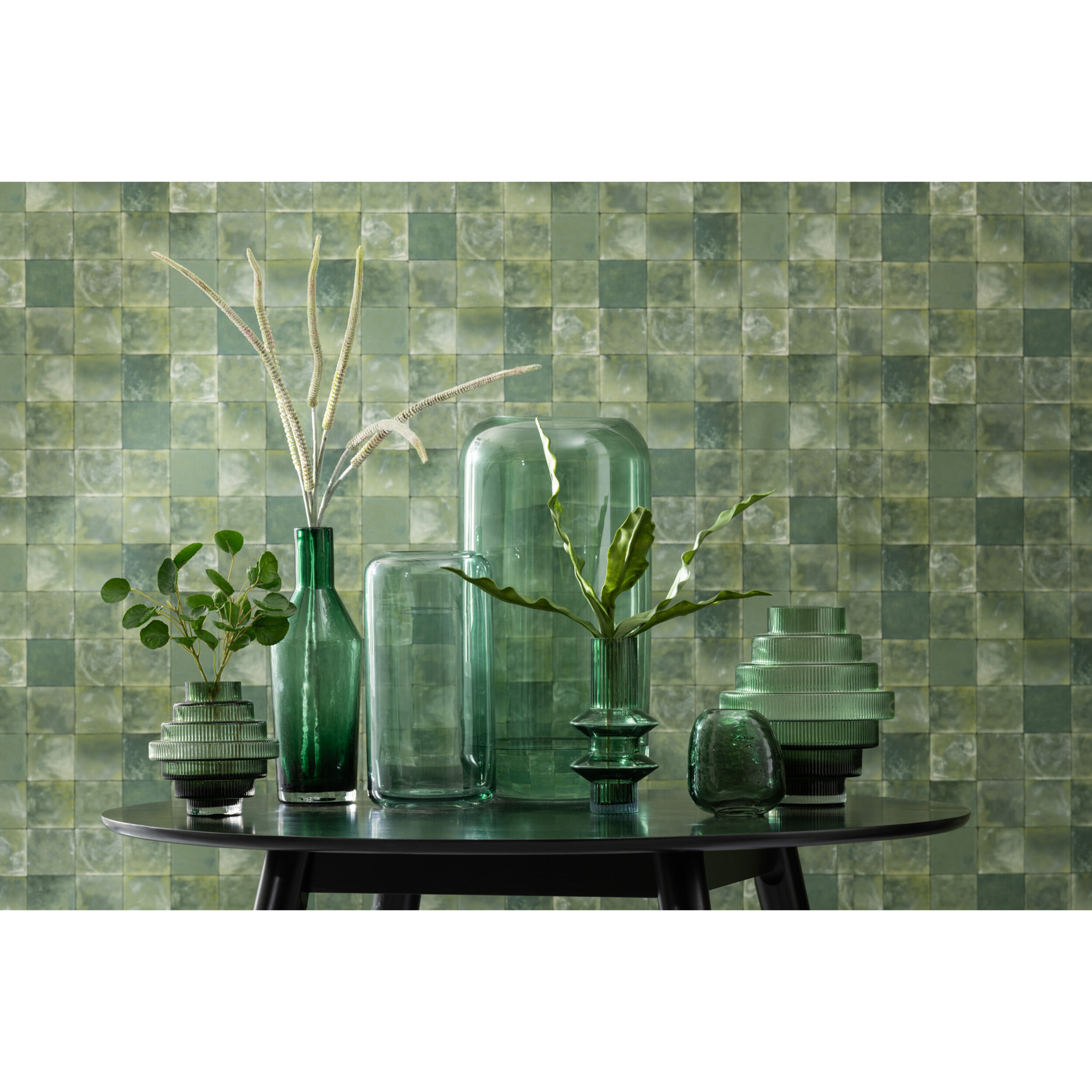 J-Line vase Bouteille - verre - vert - large - 35 cm de hauteur