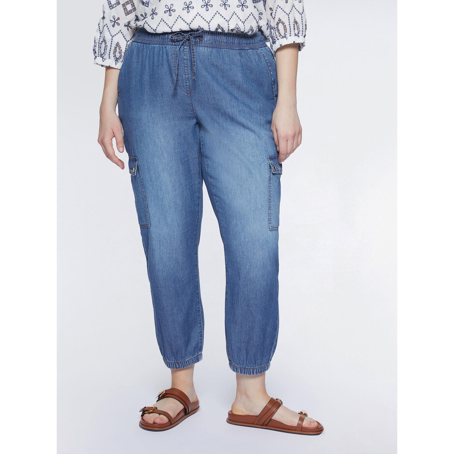 Fiorella Rubino - Pantalones cargo en denim ligero - Azul