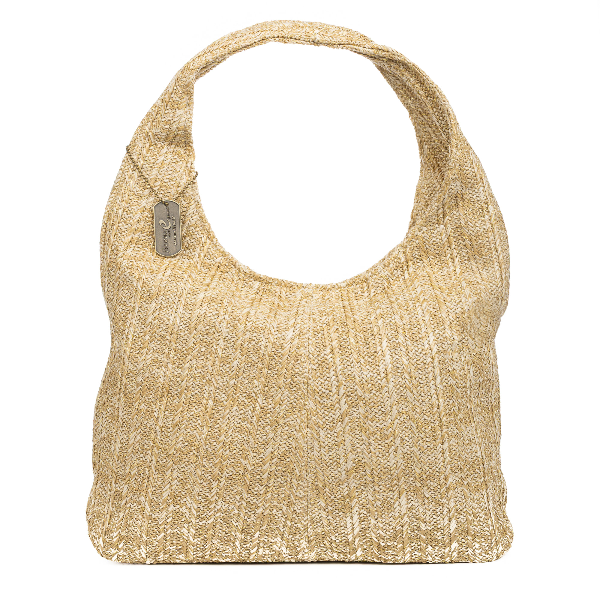 Berbenno Borsa a spalla Donna. Realizzata in rafia sintetica con design intrecciato.