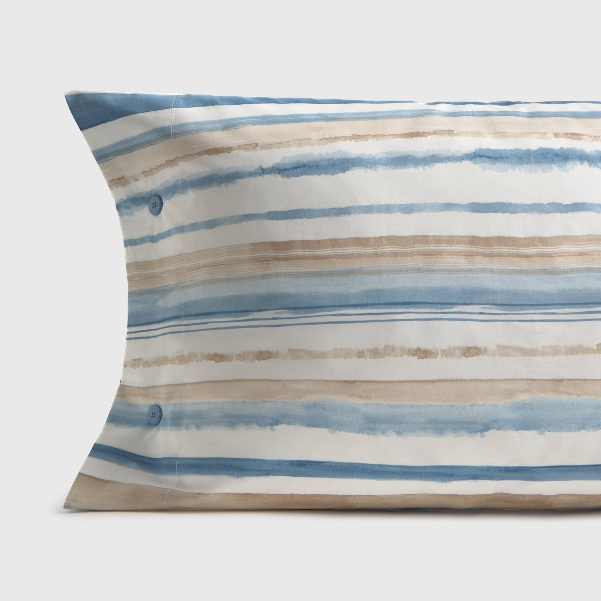 Funda de almohada algodón percal rayas Medarena color azul 100% Algodón percal