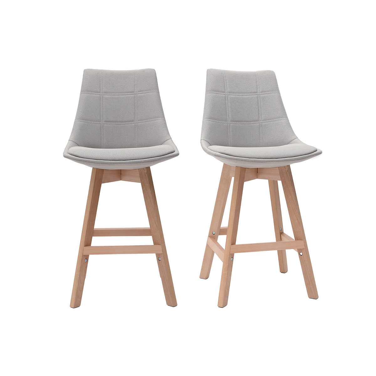 Tabourets de bar scandinaves gris clair 65 cm (lot de 2) MATILDE