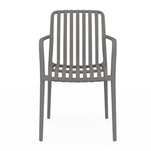 Chaises de jardin empilables Oviedo polypropylène gris - lot de 4
