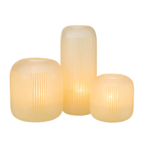 J-Line vase Lignés - verre - jaune clair - large - 34 cm de hauteur