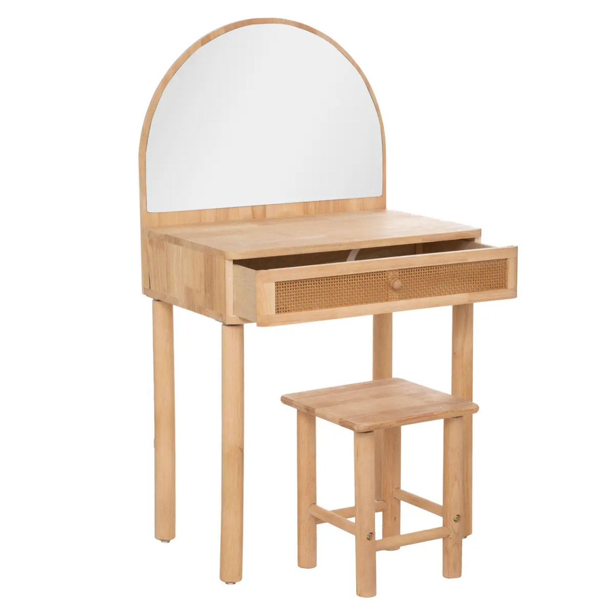 Coiffeuse et tabouret enfant hévéa 55x100cm