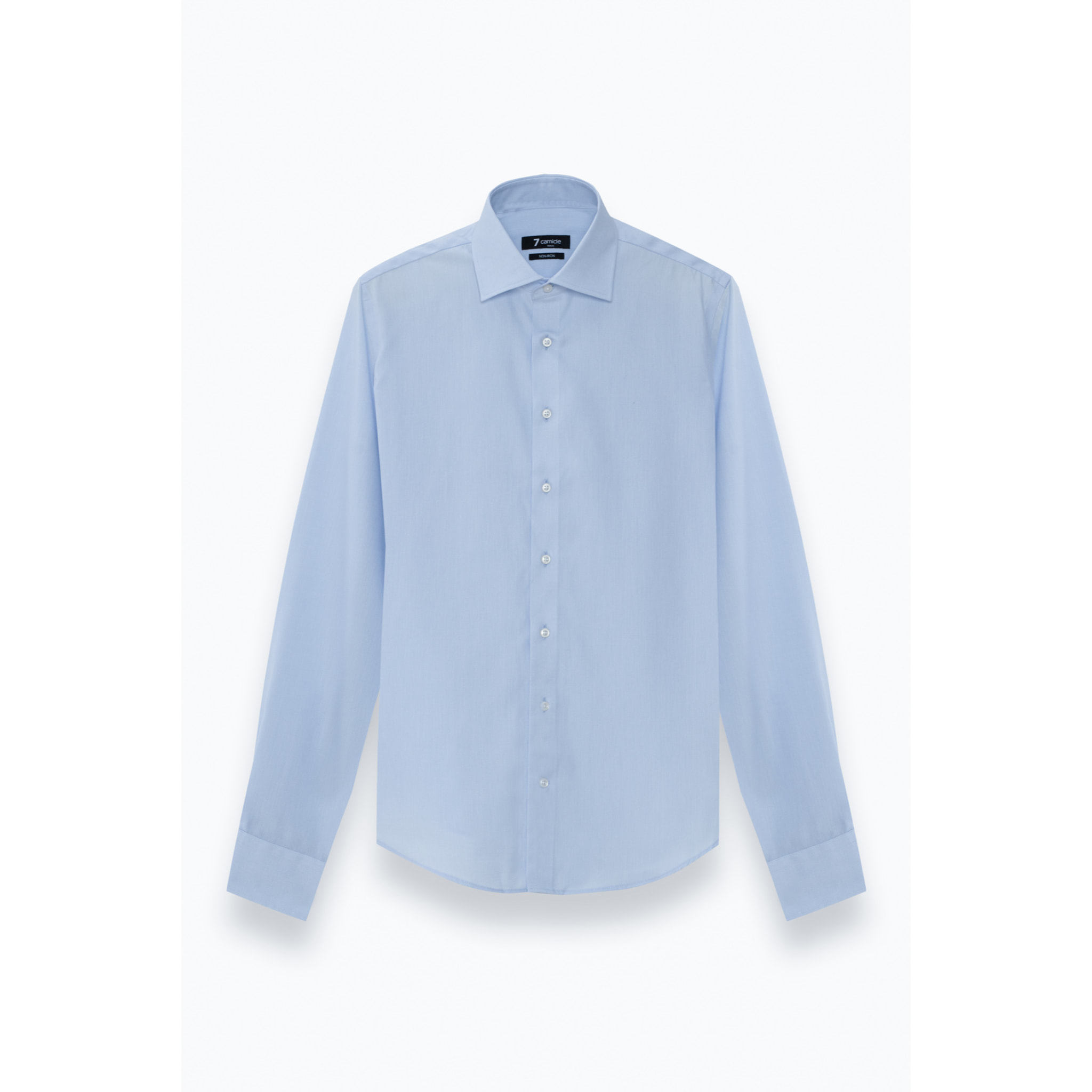 Camicia Uomo 1 Bottone Francese Taylor Fit Twill Unito Celeste