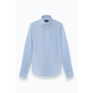 Camicia Uomo 1 Bottone Francese Taylor Fit Twill Unito Celeste