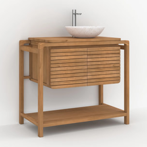 Meuble de salle de bain en bois de teck 90 cm - Lucette