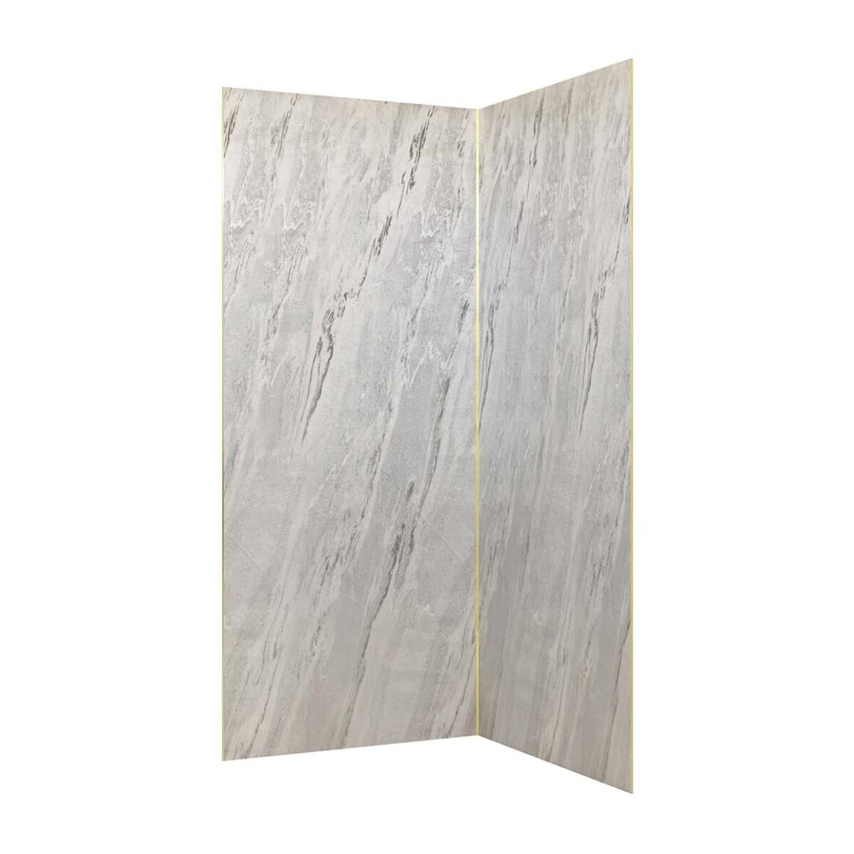 Pack 2 Panneaux Muraux Pierre Artic Storm 90x210 cm + Profilés Or Brossé