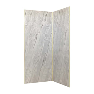 Pack 2 Panneaux Muraux Pierre Artic Storm 90x210 cm + Profilés Or Brossé