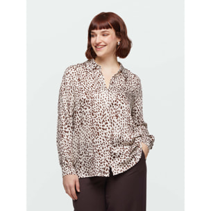 Fiorella Rubino - Camisa estampado animal - Beige