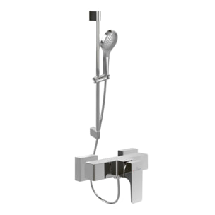 Mitigeur mécanique douche Architectura Square Chrome + Ensemble de douche Verve Showers 3 jets Chrome