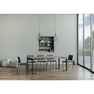 Consola extensible 90x40/196 cm Tecno Evolution Small Roble Natural estructura Antracita