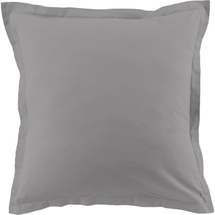 Paire De Taie D'oreiller 100%coton 57fils Anthracite