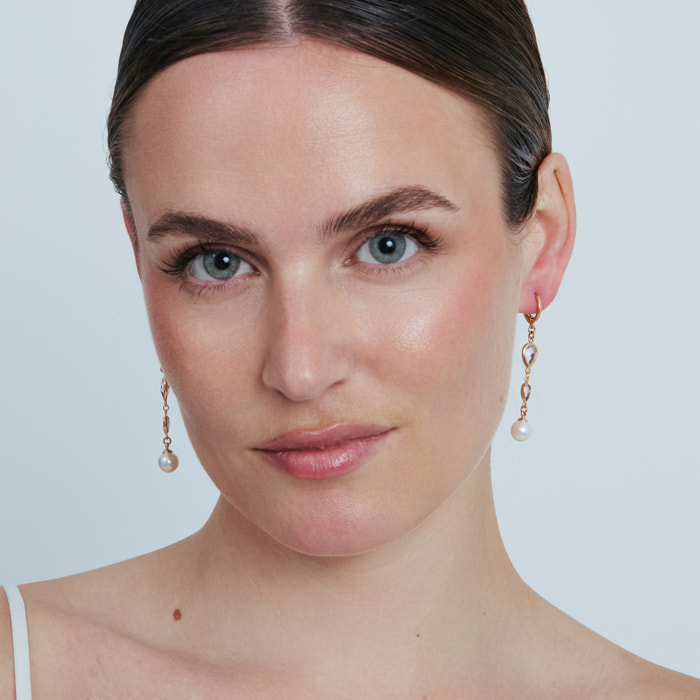Pendientes Cainhtsi acabado oro rosa 18k