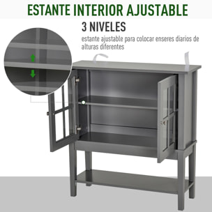 Aparador Armario con Estante Puerta de 80x28x84cm Gris Oscuro