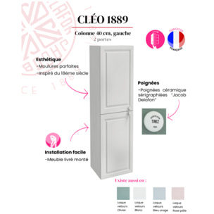 Colonne de salle de bain Cléo 1889 blanc velours version gauche